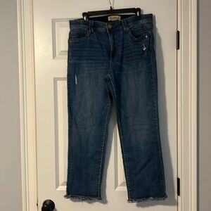 Democracy jeans size 14 distressed with frayed hems